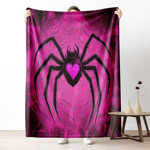 Kuscheldecke, Kuschelige Warme Tierprint-Spinnennetz Decke 220x240 cm, Weiche Wohndecke mit Digitaldruck Lila Decke als Geburtstagsgeschenk von LLponhg