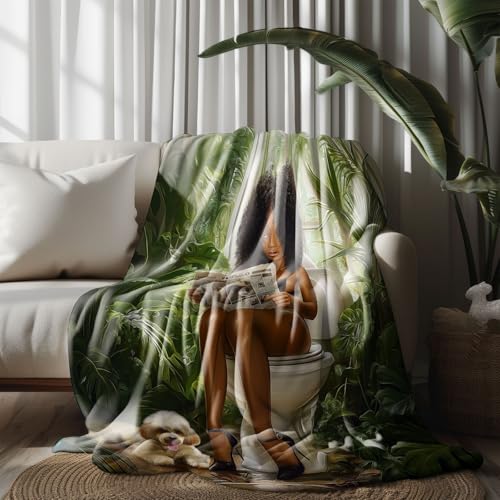 Kuscheldecke, Kuschelige Warme Tropischer Dschungelstil-Waschraum Decke 220x240 cm, Weiche Wohndecke mit Digitaldruck Grün Decke als Geburtstagsgeschenk von LLponhg