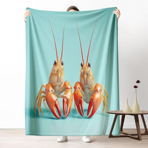 Kuscheldecke 150x200cm Realistische Flußkrebs Paar Muster Fleecedecke für Kinder, Flauschige Lebendige Antenne Details Sofadecke, Weich Orangerot Tagesdecke als Geschenkidee Kuscheldecke 150x200cm Realistische Flußkrebs Paar Muster Fleecedecke für Kinder, Flauschige Lebendige Antenne Details Sofadecke, Weich Orangerot Tagesdecke als Geschenkidee von LLponhg