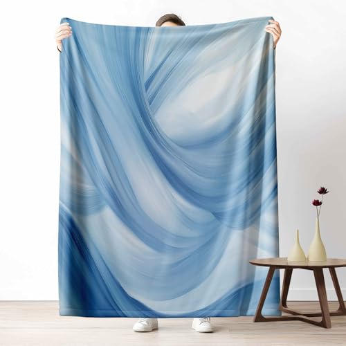 Kuscheldecke Flauschig Abstrakt Welle Wohndecke für Sofa & Bett Modern Wasser Weiche Warme Decke Kunst Flüssigkeit Fleecedecke für Kinder & Erwachsene, 70x100 cm von LLponhg