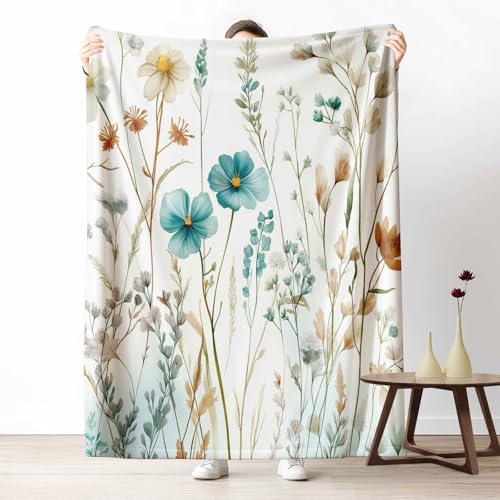 Kuscheldecke Flauschig Aquarell Wildblumen Wohndecke für Sofa & Bett Blumen Wiese Weiche Warme Decke Botanisch Garten Fleecedecke für Kinder & Erwachsene, 70x100 cm Kuscheldecke Flauschig Aquarell Wildblumen Wohndecke für Sofa & Bett Blumen Wiese Weiche Warme Decke Botanisch Garten Fleecedecke für Kinder & Erwachsene, 70x100 cm von LLponhg