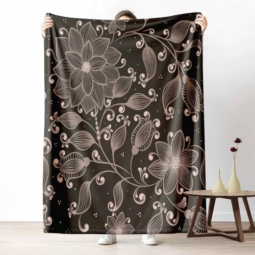 Kuscheldecke Flauschig Blumen Blüte Wohndecke für Sofa & Bett Botanisch Blatt Weiche Warme Decke Linienkunst Vigne Fleecedecke für Kinder & Erwachsene, 70x100 cm Kuscheldecke Flauschig Blumen Blüte Wohndecke für Sofa & Bett Botanisch Blatt Weiche Warme Decke Linienkunst Vigne Fleecedecke für Kinder & Erwachsene, 70x100 cm von LLponhg