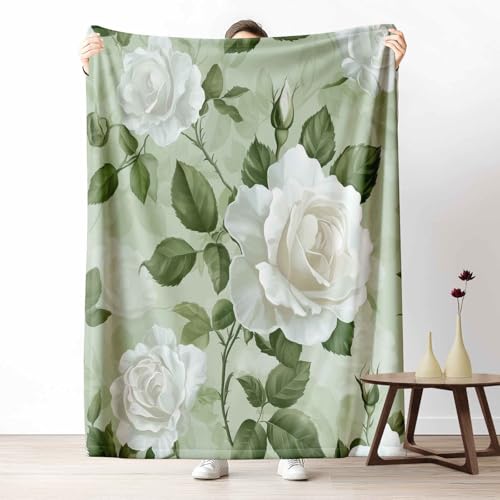 Kuscheldecke Flauschig Blumen Rose Wohndecke für Sofa & Bett Botanisch Blatt Weiche Warme Decke Garten Blüte Fleecedecke für Kinder & Erwachsene, 70x100 cm Kuscheldecke Flauschig Blumen Rose Wohndecke für Sofa & Bett Botanisch Blatt Weiche Warme Decke Garten Blüte Fleecedecke für Kinder & Erwachsene, 70x100 cm von LLponhg