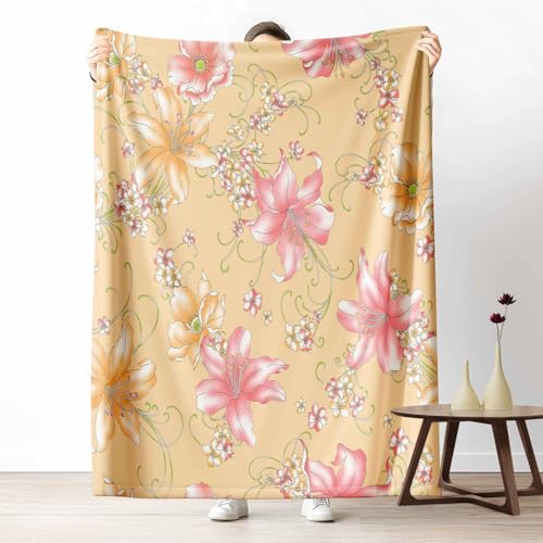 Kuscheldecke Flauschig Blumenpflanzen Lilie Wohndecke für Sofa & Bett Frühling Geblümt Weiche Warme Decke Pastoral Botanisch Fleecedecke für Kinder & Erwachsene, 70x100 cm Kuscheldecke Flauschig Blumenpflanzen Lilie Wohndecke für Sofa & Bett Frühling Geblümt Weiche Warme Decke Pastoral Botanisch Fleecedecke für Kinder & Erwachsene, 70x100 cm von LLponhg