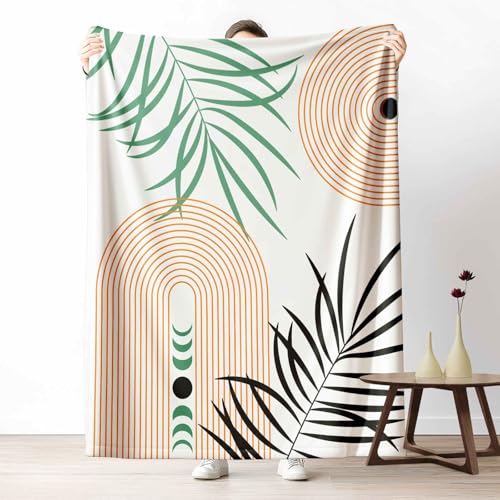 Kuscheldecke Flauschig Bohemian Palmen Wohndecke für Sofa & Bett Abstrakt Regenbogen Weiche Warme Decke Minimalistisch Mond Fleecedecke für Kinder & Erwachsene, 70x100 cm Kuscheldecke Flauschig Bohemian Palmen Wohndecke für Sofa & Bett Abstrakt Regenbogen Weiche Warme Decke Minimalistisch Mond Fleecedecke für Kinder & Erwachsene, 70x100 cm von LLponhg