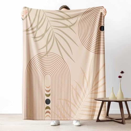Kuscheldecke Flauschig Bohemian Palmen Wohndecke für Sofa & Bett Abstrakt Regenbogen Weiche Warme Decke Minimalistisch Mond Fleecedecke für Kinder & Erwachsene, 70x100 cm Kuscheldecke Flauschig Bohemian Palmen Wohndecke für Sofa & Bett Abstrakt Regenbogen Weiche Warme Decke Minimalistisch Mond Fleecedecke für Kinder & Erwachsene, 70x100 cm von LLponhg