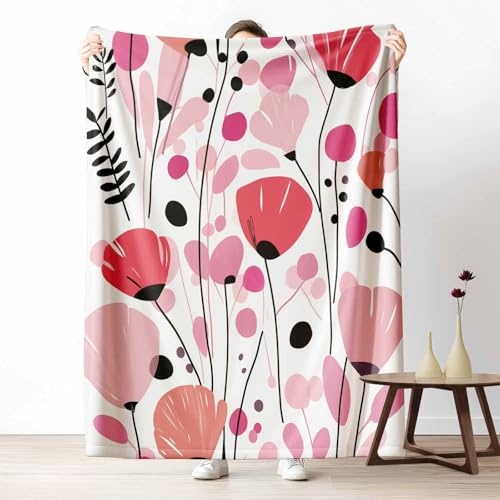 Kuscheldecke Flauschig Botanisch Mohn Wohndecke für Sofa & Bett Blumenpflanzen Blume Weiche Warme Decke Abstrakt Polka Dot Fleecedecke für Kinder & Erwachsene, 70x100 cm Kuscheldecke Flauschig Botanisch Mohn Wohndecke für Sofa & Bett Blumenpflanzen Blume Weiche Warme Decke Abstrakt Polka Dot Fleecedecke für Kinder & Erwachsene, 70x100 cm von LLponhg