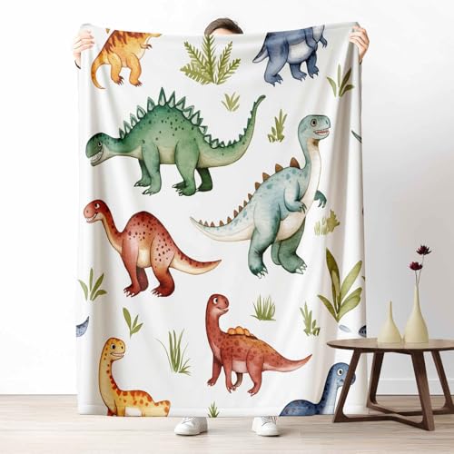 Kuscheldecke Flauschig Cartoon Dinosaurier Wohndecke für Sofa & Bett Wildtiere Dino Weiche Warme Decke Pflanzen Blatt Fleecedecke für Kinder & Erwachsene, 70x100 cm Kuscheldecke Flauschig Cartoon Dinosaurier Wohndecke für Sofa & Bett Wildtiere Dino Weiche Warme Decke Pflanzen Blatt Fleecedecke für Kinder & Erwachsene, 70x100 cm von LLponhg