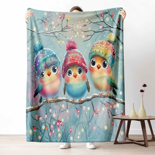 Kuscheldecke Flauschig Cartoon Vögel Wohndecke für Sofa & Bett Winter Schnee Weiche Warme Decke Niedlich Beeren Fleecedecke für Kinder & Erwachsene, 70x100 cm Kuscheldecke Flauschig Cartoon Vögel Wohndecke für Sofa & Bett Winter Schnee Weiche Warme Decke Niedlich Beeren Fleecedecke für Kinder & Erwachsene, 70x100 cm von LLponhg