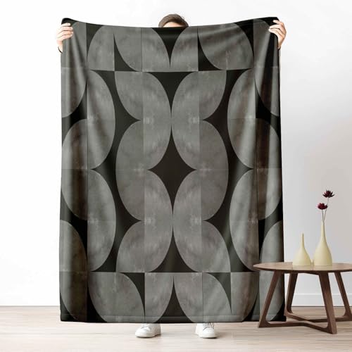 Kuscheldecke Flauschig Geometrie Kreisform Wohndecke für Sofa & Bett Mosaik Quadrat Weiche Warme Decke Modern Tupfen Fleecedecke für Kinder & Erwachsene, 70x100 cm von LLponhg