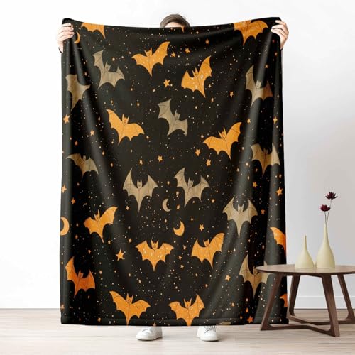 Kuscheldecke Flauschig Halloween Fledermaus Wohndecke für Sofa & Bett Nacht Mond Weiche Warme Decke Tiere Stern Fleecedecke für Kinder & Erwachsene, 70x100 cm Kuscheldecke Flauschig Halloween Fledermaus Wohndecke für Sofa & Bett Nacht Mond Weiche Warme Decke Tiere Stern Fleecedecke für Kinder & Erwachsene, 70x100 cm von LLponhg