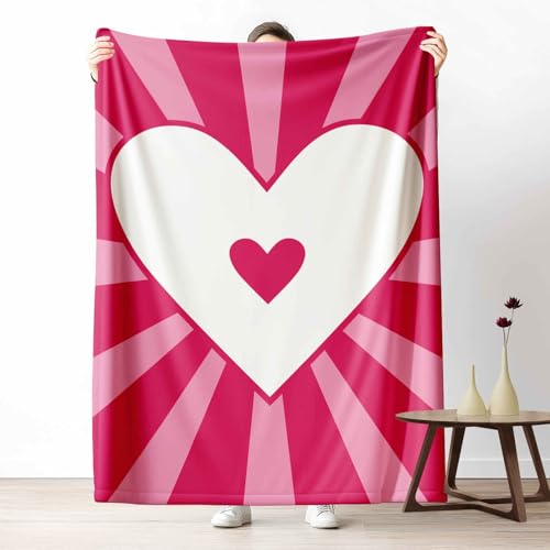 Kuscheldecke Flauschig Liebe Herzform Wohndecke für Sofa & Bett Modern Streifenmuster Weiche Warme Decke Romantisch Pop Art Fleecedecke für Kinder & Erwachsene, 70x100 cm Kuscheldecke Flauschig Liebe Herzform Wohndecke für Sofa & Bett Modern Streifenmuster Weiche Warme Decke Romantisch Pop Art Fleecedecke für Kinder & Erwachsene, 70x100 cm von LLponhg