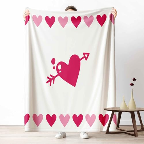 Kuscheldecke Flauschig Liebe Pfeil Wohndecke für Sofa & Bett Romantisch Herzform Weiche Warme Decke Niedlich Paar Fleecedecke für Kinder & Erwachsene, 70x100 cm Kuscheldecke Flauschig Liebe Pfeil Wohndecke für Sofa & Bett Romantisch Herzform Weiche Warme Decke Niedlich Paar Fleecedecke für Kinder & Erwachsene, 70x100 cm von LLponhg