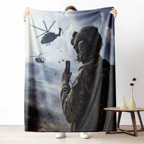 Kuscheldecke Flauschig Militär Soldat Wohndecke für Sofa & Bett Modern Hubschrauber Weiche Warme Decke Krieg Flugzeug Fleecedecke für Kinder & Erwachsene, 70x100 cm Kuscheldecke Flauschig Militär Soldat Wohndecke für Sofa & Bett Modern Hubschrauber Weiche Warme Decke Krieg Flugzeug Fleecedecke für Kinder & Erwachsene, 70x100 cm von LLponhg