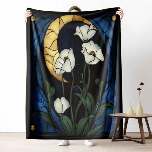 Kuscheldecke Flauschig Mosaik Mond Wohndecke für Sofa & Bett Jugendstil Mohn Weiche Warme Decke Mystisch Blume Fleecedecke für Kinder & Erwachsene, 70x100 cm Kuscheldecke Flauschig Mosaik Mond Wohndecke für Sofa & Bett Jugendstil Mohn Weiche Warme Decke Mystisch Blume Fleecedecke für Kinder & Erwachsene, 70x100 cm von LLponhg