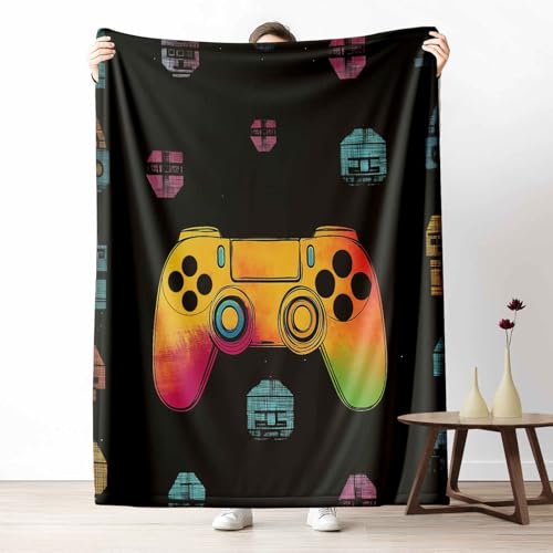 Kuscheldecke Flauschig Pop Art Gamepad Wohndecke für Sofa & Bett Graffiti Controller Weiche Warme Decke Spiele Konsole Fleecedecke für Kinder & Erwachsene, 70x100 cm Kuscheldecke Flauschig Pop Art Gamepad Wohndecke für Sofa & Bett Graffiti Controller Weiche Warme Decke Spiele Konsole Fleecedecke für Kinder & Erwachsene, 70x100 cm von LLponhg