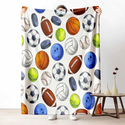 Kuscheldecke Flauschig Sport Fußball Wohndecke für Sofa & Bett Handgezeichnet Basketball Weiche Warme Decke Malerei Baseballschläger Fleecedecke für Kinder & Erwachsene, 70x100 cm Kuscheldecke Flauschig Sport Fußball Wohndecke für Sofa & Bett Handgezeichnet Basketball Weiche Warme Decke Malerei Baseballschläger Fleecedecke für Kinder & Erwachsene, 70x100 cm von LLponhg
