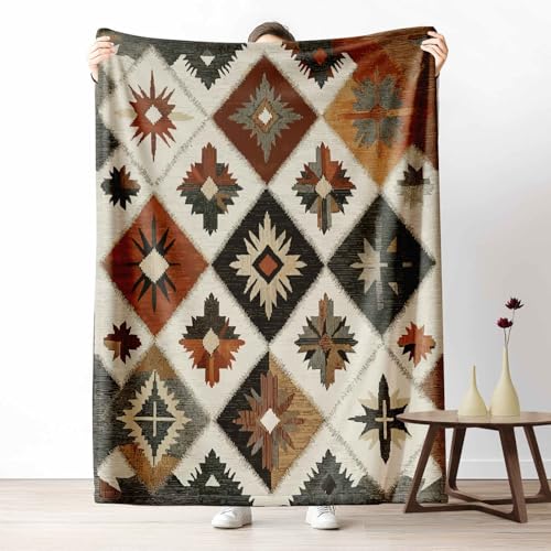 Kuscheldecke Flauschig Südwestlich Patchwork Wohndecke für Sofa & Bett Ethnischer Kilim Weiche Warme Decke Rustikal Geometrie Fleecedecke für Kinder & Erwachsene, 70x100 cm Kuscheldecke Flauschig Südwestlich Patchwork Wohndecke für Sofa & Bett Ethnischer Kilim Weiche Warme Decke Rustikal Geometrie Fleecedecke für Kinder & Erwachsene, 70x100 cm von LLponhg