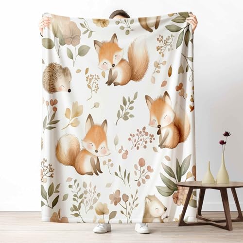 Kuscheldecke Flauschig Waldtiere Fuchs Wohndecke für Sofa & Bett Tiere Igel Weiche Warme Decke Botanisch Blätter Fleecedecke für Kinder & Erwachsene, 70x100 cm Kuscheldecke Flauschig Waldtiere Fuchs Wohndecke für Sofa & Bett Tiere Igel Weiche Warme Decke Botanisch Blätter Fleecedecke für Kinder & Erwachsene, 70x100 cm von LLponhg