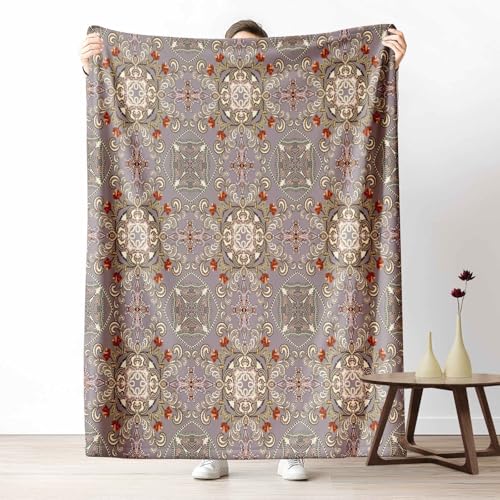 Kuscheldecke für den Winter, Warme Barock Geblümt Fleecedecke für Kalte Tage Vintage Muster Flanelldecke Pastoral Ornament Sofadecke Flauschig Weich für Bett Couch, 150x200 cm Kuscheldecke für den Winter, Warme Barock Geblümt Fleecedecke für Kalte Tage Vintage Muster Flanelldecke Pastoral Ornament Sofadecke Flauschig Weich für Bett Couch, 150x200 cm von LLponhg
