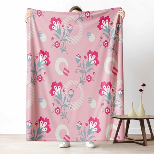 Kuscheldecke für den Winter, Warme Blumen Blüte Fleecedecke für Kalte Tage Abstrakt Kreisform Flanelldecke Modern Gestreift Sofadecke Flauschig Weich für Bett Couch, 150x200 cm Kuscheldecke für den Winter, Warme Blumen Blüte Fleecedecke für Kalte Tage Abstrakt Kreisform Flanelldecke Modern Gestreift Sofadecke Flauschig Weich für Bett Couch, 150x200 cm von LLponhg