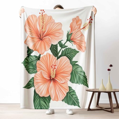 Kuscheldecke für den Winter, Warme Blumen Hibiskusblüte Fleecedecke für Kalte Tage Tropisch Pflanze Flanelldecke Botanisch Blumenstrauß Sofadecke Flauschig Weich für Bett Couch, 150x200 cm Kuscheldecke für den Winter, Warme Blumen Hibiskusblüte Fleecedecke für Kalte Tage Tropisch Pflanze Flanelldecke Botanisch Blumenstrauß Sofadecke Flauschig Weich für Bett Couch, 150x200 cm von LLponhg