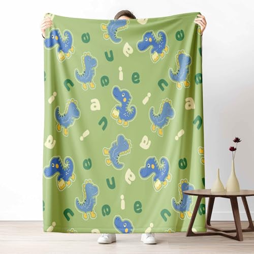 Kuscheldecke für den Winter, Warme Cartoon Dinosaurier Fleecedecke für Kalte Tage Niedlich Tier Flanelldecke Kinder Buchstaben Sofadecke Flauschig Weich für Bett Couch, 150x200 cm Kuscheldecke für den Winter, Warme Cartoon Dinosaurier Fleecedecke für Kalte Tage Niedlich Tier Flanelldecke Kinder Buchstaben Sofadecke Flauschig Weich für Bett Couch, 150x200 cm von LLponhg