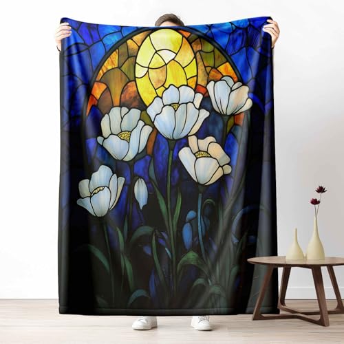 Kuscheldecke für den Winter, Warme Mosaik Mohn Fleecedecke für Kalte Tage Jugendstil Sonne Flanelldecke Blumen Natur Sofadecke Flauschig Weich für Bett Couch, 150x200 cm Kuscheldecke für den Winter, Warme Mosaik Mohn Fleecedecke für Kalte Tage Jugendstil Sonne Flanelldecke Blumen Natur Sofadecke Flauschig Weich für Bett Couch, 150x200 cm von LLponhg