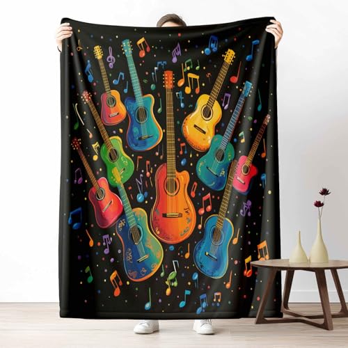 Kuscheldecke für den Winter, Warme Musik Gitarre Fleecedecke für Kalte Tage Rockmusik Musikinstrumente Flanelldecke Tuschmalerei Musiknote Sofadecke Flauschig Weich für Bett Couch, 150x200 cm Kuscheldecke für den Winter, Warme Musik Gitarre Fleecedecke für Kalte Tage Rockmusik Musikinstrumente Flanelldecke Tuschmalerei Musiknote Sofadecke Flauschig Weich für Bett Couch, 150x200 cm von LLponhg