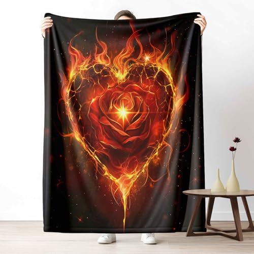 Kuscheldecke für den Winter, Warme Romantisch Liebe Fleecedecke für Kalte Tage Feuer Rose Fleur Flanelldecke Unheimlich Flamme Sofadecke Flauschig Weich für Bett Couch, 150x200 cm Kuscheldecke für den Winter, Warme Romantisch Liebe Fleecedecke für Kalte Tage Feuer Rose Fleur Flanelldecke Unheimlich Flamme Sofadecke Flauschig Weich für Bett Couch, 150x200 cm von LLponhg