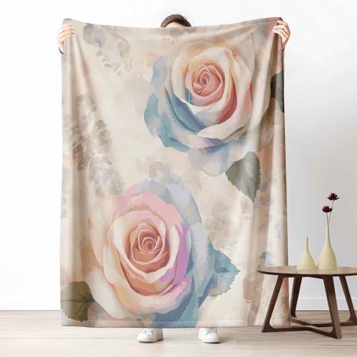 Kuscheldecke für den Winter, Warme Vintage Rose Fleecedecke für Kalte Tage Shabby Chic Blume Flanelldecke Romantisch Blüte Sofadecke Flauschig Weich für Bett Couch, 150x200 cm Kuscheldecke für den Winter, Warme Vintage Rose Fleecedecke für Kalte Tage Shabby Chic Blume Flanelldecke Romantisch Blüte Sofadecke Flauschig Weich für Bett Couch, 150x200 cm von LLponhg