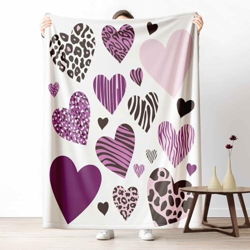LLponhg Kinder Kuscheldecke Liebe Herzform Fleecedecke Bunt & Flauschig, Weiche Tiermuster Leopardenmuster Sofadecke Valentinstag Kuhfell Wohndecke als Geschenk für Jungen Mädchen 200x220 cm LLponhg Kinder Kuscheldecke Liebe Herzform Fleecedecke Bunt & Flauschig, Weiche Tiermuster Leopardenmuster Sofadecke Valentinstag Kuhfell Wohndecke als Geschenk für Jungen Mädchen 200x220 cm von LLponhg