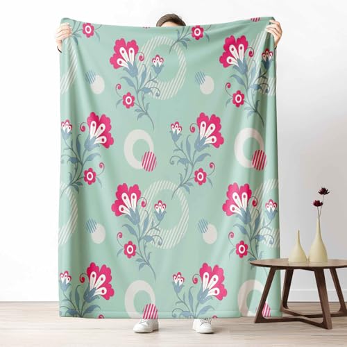 LLponhg Kinder Kuscheldecke Pop Art Blume Fleecedecke Bunt & Flauschig, Weiche Abstrakt Kreis Sofadecke Cartoon Gestreift Wohndecke als Geschenk für Jungen Mädchen 200x220 cm von LLponhg
