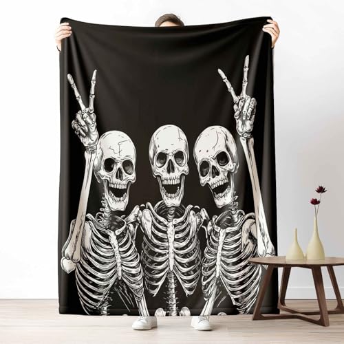 LLponhg Kinder Kuscheldecke Unheimlich Skelett Fleecedecke Bunt & Flauschig, Weiche Halloween Schädel Sofadecke Lustig Figur Wohndecke als Geschenk für Jungen Mädchen 200x220 cm LLponhg Kinder Kuscheldecke Unheimlich Skelett Fleecedecke Bunt & Flauschig, Weiche Halloween Schädel Sofadecke Lustig Figur Wohndecke als Geschenk für Jungen Mädchen 200x220 cm von LLponhg