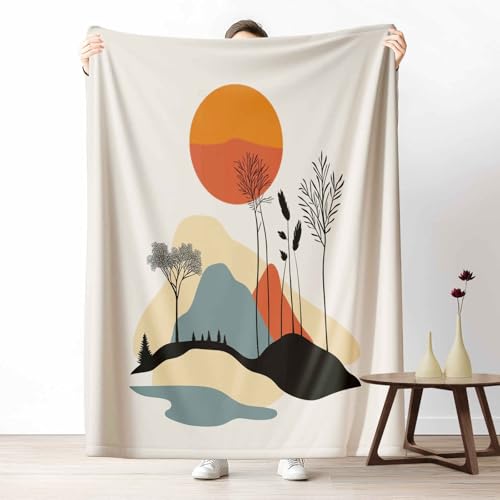 LLponhg Kuscheldecke 150x200 Abstrakt Landschaft Flauschige Couchdecke mit 3D Effekt Natur Sonne Plaid als Sofadecke oder Bettüberwurf Minimalistisch Berg Weich & Waschbar 220x240 cm LLponhg Kuscheldecke 150x200 Abstrakt Landschaft Flauschige Couchdecke mit 3D Effekt Natur Sonne Plaid als Sofadecke oder Bettüberwurf Minimalistisch Berg Weich & Waschbar 220x240 cm von LLponhg