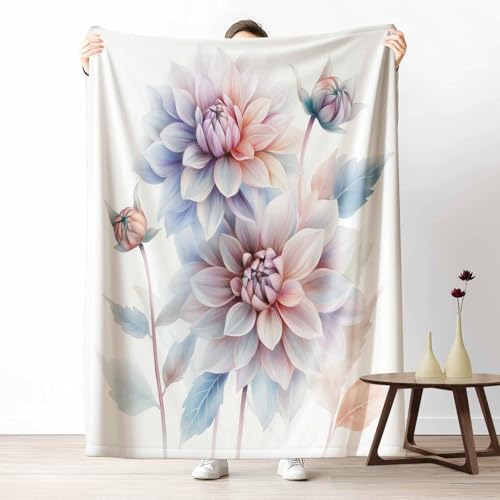 LLponhg Kuscheldecke 150x200 Blumen Dahlie Flauschige Couchdecke mit 3D Effekt Aquarell Geblümt Plaid als Sofadecke oder Bettüberwurf Bauernhaus Blüte Weich & Waschbar 220x240 cm LLponhg Kuscheldecke 150x200 Blumen Dahlie Flauschige Couchdecke mit 3D Effekt Aquarell Geblümt Plaid als Sofadecke oder Bettüberwurf Bauernhaus Blüte Weich & Waschbar 220x240 cm von LLponhg