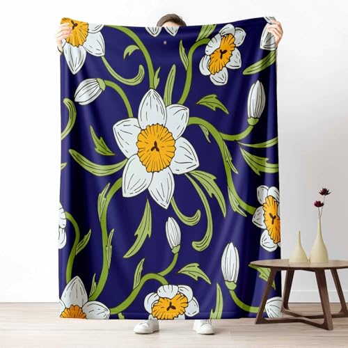 LLponhg Kuscheldecke 150x200 Blumen Narzissen Flauschige Couchdecke mit 3D Effekt Botanisch Pflanze Plaid als Sofadecke oder Bettüberwurf Natur Blatt Weich & Waschbar 220x240 cm LLponhg Kuscheldecke 150x200 Blumen Narzissen Flauschige Couchdecke mit 3D Effekt Botanisch Pflanze Plaid als Sofadecke oder Bettüberwurf Natur Blatt Weich & Waschbar 220x240 cm von LLponhg