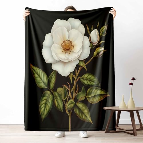 LLponhg Kuscheldecke 150x200 Botanisch Rose Flauschige Couchdecke mit 3D Effekt Blumen Blatt Plaid als Sofadecke oder Bettüberwurf Realistisch Blüte Weich & Waschbar 220x240 cm LLponhg Kuscheldecke 150x200 Botanisch Rose Flauschige Couchdecke mit 3D Effekt Blumen Blatt Plaid als Sofadecke oder Bettüberwurf Realistisch Blüte Weich & Waschbar 220x240 cm von LLponhg