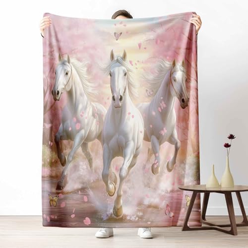 LLponhg Kuscheldecke 150x200 Fantasy Pferd Flauschige Couchdecke mit 3D Effekt Blumen Schmetterling Plaid als Sofadecke oder Bettüberwurf Frühling Kirschblüten Weich & Waschbar 220x240 cm LLponhg Kuscheldecke 150x200 Fantasy Pferd Flauschige Couchdecke mit 3D Effekt Blumen Schmetterling Plaid als Sofadecke oder Bettüberwurf Frühling Kirschblüten Weich & Waschbar 220x240 cm von LLponhg