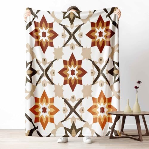 LLponhg Kuscheldecke 150x200 Mosaik Stern Flauschige Couchdecke mit 3D Effekt Geometrisch Blume Plaid als Sofadecke oder Bettüberwurf Marokkanisch Fliese Weich & Waschbar 220x240 cm LLponhg Kuscheldecke 150x200 Mosaik Stern Flauschige Couchdecke mit 3D Effekt Geometrisch Blume Plaid als Sofadecke oder Bettüberwurf Marokkanisch Fliese Weich & Waschbar 220x240 cm von LLponhg