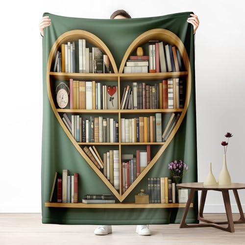 LLponhg Kuscheldecke für Kinder Herzförmige Bücherregalbücher mit Uhr Fleecedecke 70x100 cm, Weich Flauschig Wohndecke als Geschenk Grün Sofadecke Tagesdecke für Sofa Bett LLponhg Kuscheldecke für Kinder Herzförmige Bücherregalbücher mit Uhr Fleecedecke 70x100 cm, Weich Flauschig Wohndecke als Geschenk Grün Sofadecke Tagesdecke für Sofa Bett von LLponhg