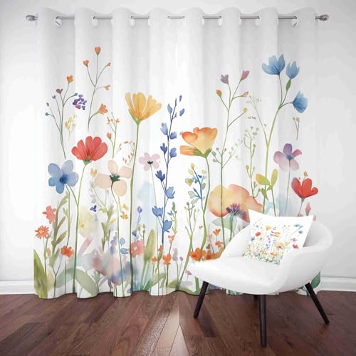 LLponhg Thermo-Vorhang Aquarell Blüten Verdunkelnde Gardinen mit Ösen Karmesin Blickdicht für Fenster Schlafzimmer Blackout-Vorhänge Kinderzimmer & Wohnzimmer 2er Set 215x110 cm LLponhg Thermo-Vorhang Aquarell Blüten Verdunkelnde Gardinen mit Ösen Karmesin Blickdicht für Fenster Schlafzimmer Blackout-Vorhänge Kinderzimmer & Wohnzimmer 2er Set 215x110 cm von LLponhg