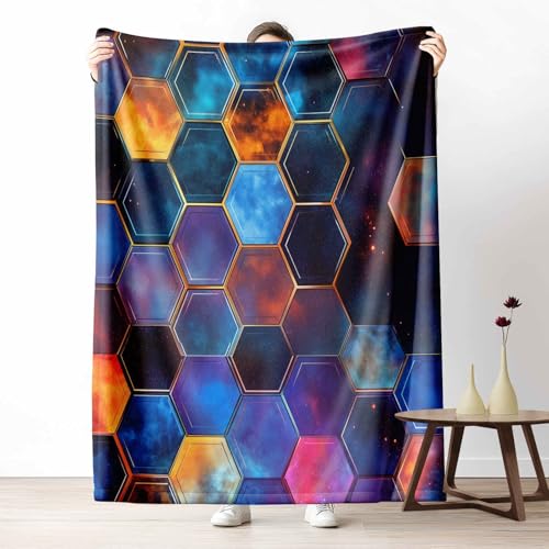 LLponhg Wohndecke mit 3D Druck Abstrakt Weltraum Flauschige Tagesdecke für das Schlafzimmer Zukunft Polygon Kuscheldecke als Überwurf für Sofa Cyberpunk Galaxie Flanell & Sherpa Mix Weich, 180x230 cm LLponhg Wohndecke mit 3D Druck Abstrakt Weltraum Flauschige Tagesdecke für das Schlafzimmer Zukunft Polygon Kuscheldecke als Überwurf für Sofa Cyberpunk Galaxie Flanell & Sherpa Mix Weich, 180x230 cm von LLponhg