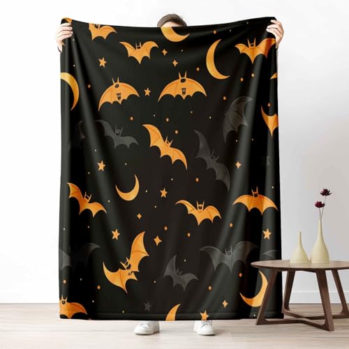LLponhg Wohndecke mit 3D Druck Halloween Fledermaus Flauschige Tagesdecke für das Schlafzimmer Gothic Mond Kuscheldecke als Überwurf für Sofa Unheimlich Stern Flanell & Sherpa Mix Weich, 180x230 cm LLponhg Wohndecke mit 3D Druck Halloween Fledermaus Flauschige Tagesdecke für das Schlafzimmer Gothic Mond Kuscheldecke als Überwurf für Sofa Unheimlich Stern Flanell & Sherpa Mix Weich, 180x230 cm von LLponhg