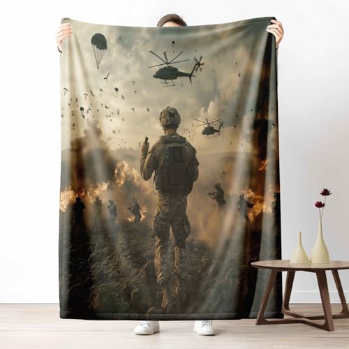 LLponhg Wohndecke mit 3D Druck Militär Krieg Flauschige Tagesdecke für das Schlafzimmer Realistisch Soldat Kuscheldecke als Überwurf für Sofa Action Flugzeug Flanell & Sherpa Mix Weich, 180x230 cm LLponhg Wohndecke mit 3D Druck Militär Krieg Flauschige Tagesdecke für das Schlafzimmer Realistisch Soldat Kuscheldecke als Überwurf für Sofa Action Flugzeug Flanell & Sherpa Mix Weich, 180x230 cm von LLponhg