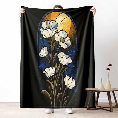 LLponhg Wohndecke mit 3D Druck Mosaik Mohn Flauschige Tagesdecke für das Schlafzimmer Jugendstil Blume Kuscheldecke als Überwurf für Sofa Gothic Pflanze Flanell & Sherpa Mix Weich, 180x230 cm LLponhg Wohndecke mit 3D Druck Mosaik Mohn Flauschige Tagesdecke für das Schlafzimmer Jugendstil Blume Kuscheldecke als Überwurf für Sofa Gothic Pflanze Flanell & Sherpa Mix Weich, 180x230 cm von LLponhg