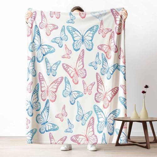 LLponhg Wohndecke mit 3D Druck Niedlich Schmetterling Flauschige Tagesdecke für das Schlafzimmer Süß Falter Kuscheldecke als Überwurf für Sofa Bunt Flügel Flanell & Sherpa Mix Weich, 180x230 cm LLponhg Wohndecke mit 3D Druck Niedlich Schmetterling Flauschige Tagesdecke für das Schlafzimmer Süß Falter Kuscheldecke als Überwurf für Sofa Bunt Flügel Flanell & Sherpa Mix Weich, 180x230 cm von LLponhg