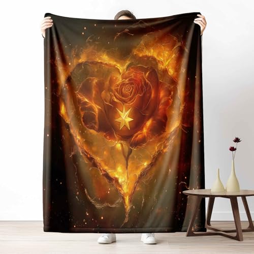LLponhg Wohndecke mit 3D Druck Romantisch Liebe Flauschige Tagesdecke für das Schlafzimmer Feuer Rose Fleur Kuscheldecke als Überwurf für Sofa Weltraum Nebel Flanell & Sherpa Mix Weich, 180x230 cm LLponhg Wohndecke mit 3D Druck Romantisch Liebe Flauschige Tagesdecke für das Schlafzimmer Feuer Rose Fleur Kuscheldecke als Überwurf für Sofa Weltraum Nebel Flanell & Sherpa Mix Weich, 180x230 cm von LLponhg