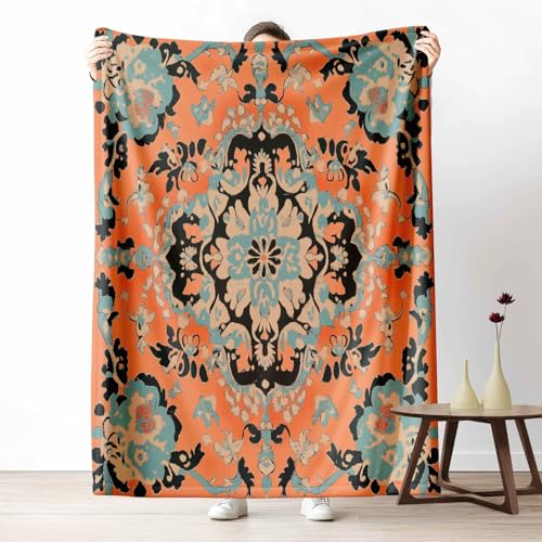 Wohndecke mit 3D Druck Barock Geblümt Flauschige Tagesdecke für das Schlafzimmer Vintage Ornament Kuscheldecke als Überwurf für Sofa Traditionell Medaillon Flanell & Sherpa Mix Weich, 180x230 cm Wohndecke mit 3D Druck Barock Geblümt Flauschige Tagesdecke für das Schlafzimmer Vintage Ornament Kuscheldecke als Überwurf für Sofa Traditionell Medaillon Flanell & Sherpa Mix Weich, 180x230 cm von LLponhg