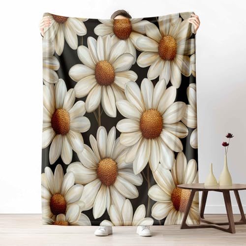 Wohndecke mit 3D Druck Blumen Gänseblümchen Flauschige Tagesdecke für das Schlafzimmer D Druck Blume Kuscheldecke als Überwurf für Sofa Natur Blütenblatt Flanell & Sherpa Mix Weich, 180x230 cm Wohndecke mit 3D Druck Blumen Gänseblümchen Flauschige Tagesdecke für das Schlafzimmer D Druck Blume Kuscheldecke als Überwurf für Sofa Natur Blütenblatt Flanell & Sherpa Mix Weich, 180x230 cm von LLponhg